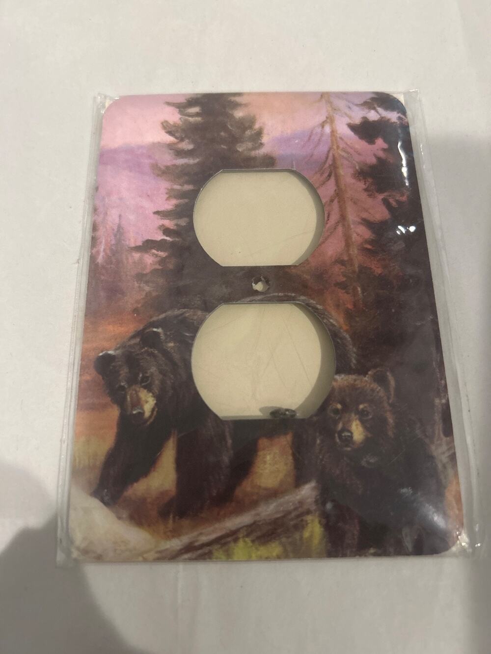 Bear Wall Plate Cover - Log Cabin Rustic